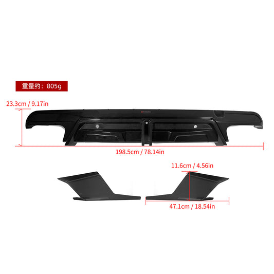 BMW X5M X5MC F95 LCI 2024-ON with Aftermarket Parts - Without & With Light Rear Diffuser Carbon Fiber from?SOOQOO USA