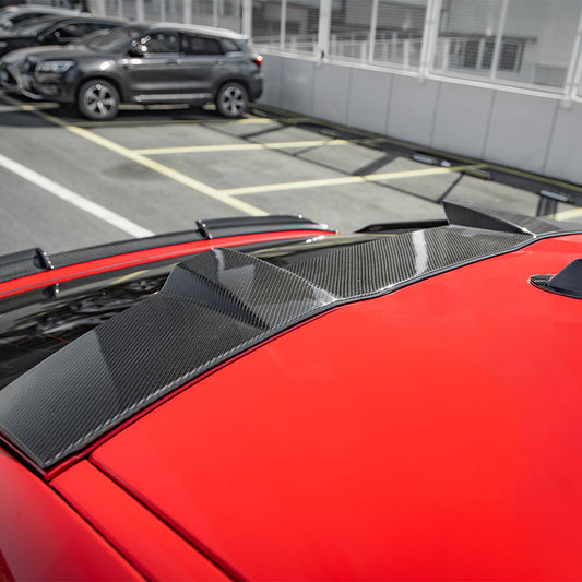 BMW X6 M60I xDrive40i G06 (Fits Pre-LCI & LCI) 2020-ON & X6M X6MC F96 (Fits Pre-LCI & LCI) 2020-ON with Aftermarket Parts - Rear Roof Spoiler Carbon Fiber from SOOQOO USA