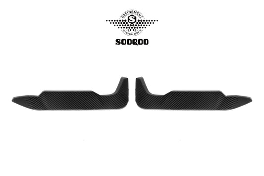 BMW X6M X6MC F96 (Fits Both Pre-LCI & LCI) 2020-ON with Aftermarket Parts - Rear Bumper Frame Canards Dry Pre-preg Carbon Fiber from SOOQOO USA