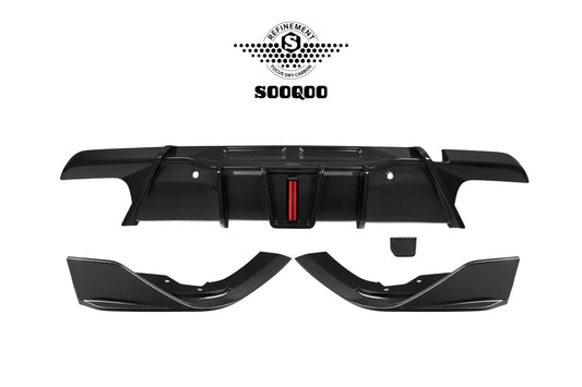 BMW X6M X6MC F96 (Fits Both Pre-LCI & LCI) 2020-ON with Aftermarket Parts - V2 Rear Diffuser Dry Pre-preg Carbon Fiber from SOOQOO USA