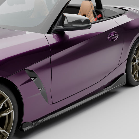 BMW Z4 G29 M40i / sDrive30i Pre-LCI & LCI 2019-ON with Aftermarket Parts - Side Skirts Dry Pre-preg Carbon Fiber from SOOQOO USA