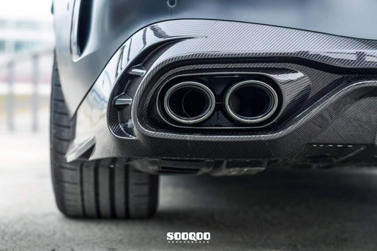 Mercedes Benz CLE-Class AMG CLE 53 / 450 / 300 C236 A236 2024-ON with Aftermarket Parts - With Light Rear Diffuser Dry Pre-preg Carbon Fiber from SOOQOO USA