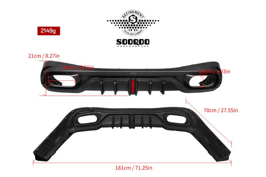 Mercedes Benz CLE-Class AMG CLE 53 / 450 / 300 C236 A236 2024-ON with Aftermarket Parts - With Light Rear Diffuser Dry Pre-preg Carbon Fiber from SOOQOO USA
