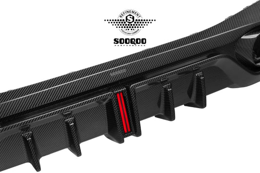 Mercedes Benz CLE-Class AMG CLE 53 / 450 / 300 C236 A236 2024-ON with Aftermarket Parts - With Light Rear Diffuser Dry Pre-preg Carbon Fiber from SOOQOO USA