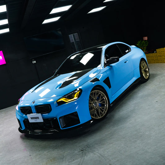 BMW M2CS M2 G87 2023-ON & 2 Series M240i 230i G42 2022-ON with Aftermarket Parts - V2 Partially Primed Hood Bonnet Dry Pre-preg Carbon Fiber from SOOQOO USA