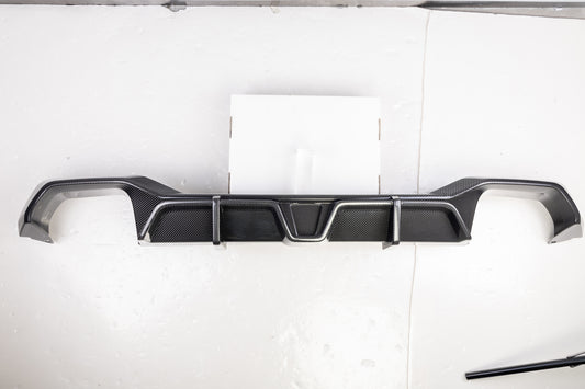 BMW X3 M40i s/xDrive 30i (with M-package bumper) G01 LCI 2022-ON & X4 M40 xDrive 30i (with M-package bumper) G02 LCI 2022-ON with Aftermarket Parts - Without Light Rear Diffuser Dry Pre-preg Carbon Fiber?from SOOQOO USA