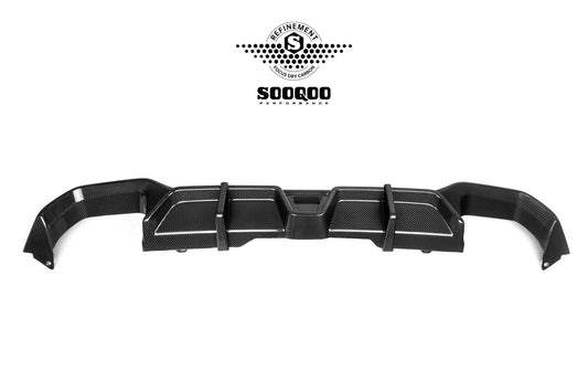 BMW X3 M40i s/xDrive 30i (with M-package bumper) G01 LCI 2022-ON & X4 M40 xDrive 30i (with M-package bumper) G02 LCI 2022-ON with Aftermarket Parts - Without Light Rear Diffuser Dry Pre-preg Carbon Fiber?from SOOQOO USA