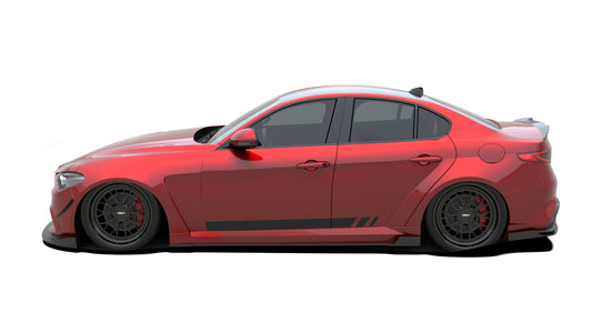 Alfa Romeo Giulia Quadrifoglio Sport Veloce Ti Sprint RWD AWD Lusso Base 2017-ON with Aftermarket Parts - Front Canards Carbon Fiber/FRP from SPECTER PLUS