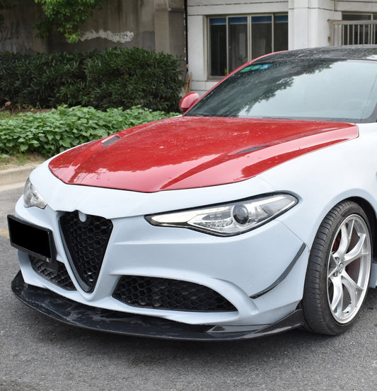 Alfa Romeo Giulia Quadrifoglio Sport Veloce Ti Sprint RWD AWD Lusso Base 2017-ON with Aftermarket Parts - Front Bumper & Lip Carbon Fiber/FRP from SPECTER PLUS