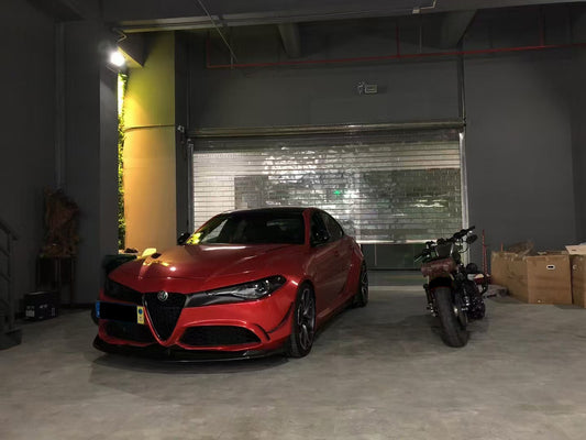 Alfa Romeo Giulia Quadrifoglio Sport Veloce Ti Sprint RWD AWD Lusso Base 2017-ON with Aftermarket Parts - Front Bumper & Lip Carbon Fiber/FRP from SPECTER PLUS