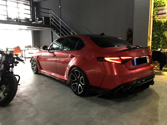Alfa Romeo Giulia Quadrifoglio Sport Veloce Ti Sprint RWD AWD Lusso Base 2017-ON with Aftermarket Parts - Rear Wheel Arches Carbon Fiber/FRP from SPECTER PLUS
