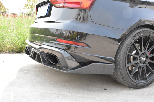 Audi RS3 8V.5 2018 2019 2020 with Aftermarket Parts - Rear Diffuser Carbon Fiber / FRP from SPECTER PLUS