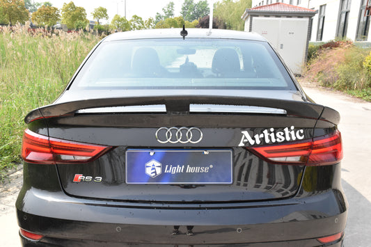 Audi RS3 S3 A3 8V/8V.5 2014 2015 2016 2017 2018 2019 2020 with Aftermarket Parts - Rear Lip Spoiler Carbon Fiber / FRP from SPECTER PLUS