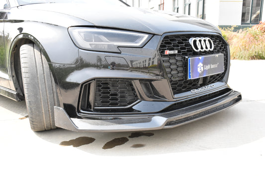 Audi RS3 8V.5 2018 2019 2020 with Aftermarket Parts - V2 Front Lip Carbon Fiber / FRP from SPECTER PLUS