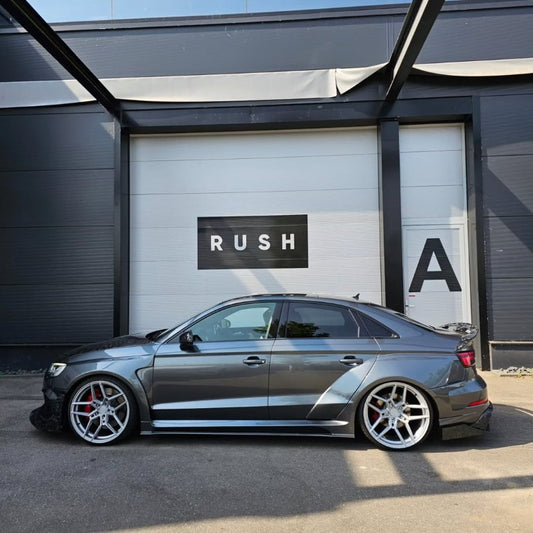 Audi RS3 S3 A3 8V/8V.5 2014 2015 2016 2017 2018 2019 2020 with Aftermarket Parts - Rear Lip Spoiler Carbon Fiber / FRP from SPECTER PLUS