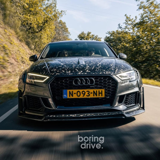 Audi RS3 8V.5 2018 2019 2020 with Aftermarket Parts - V1 Front Lip Carbon Fiber / FRP from SPECTER PLUS