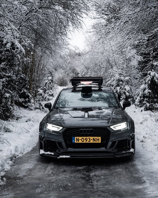 Audi RS3 8V.5 2018 2019 2020 with Aftermarket Parts - V1 Front Lip Carbon Fiber / FRP from SPECTER PLUS