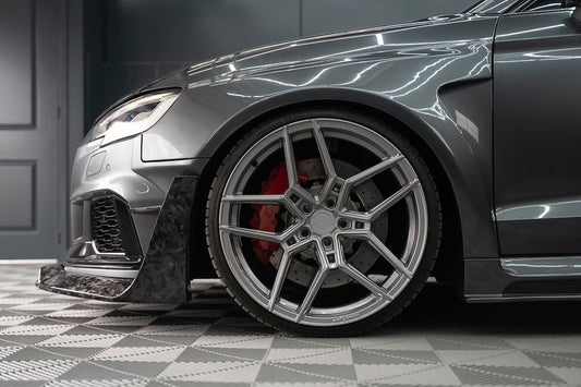 Audi RS3 8V.5 2018 2019 2020 with Aftermarket Parts - V1 Front Lip Carbon Fiber / FRP from SPECTER PLUS