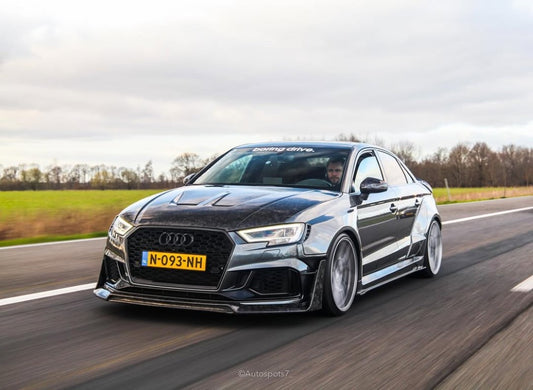 Audi RS3 8V.5 2018 2019 2020 with Aftermarket Parts - Hood Carbon Fiber / FRP from SPECTER PLUS