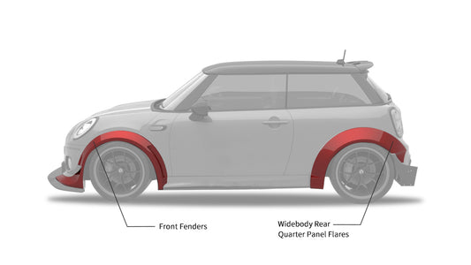 MINI Cooper JCW (John Cooper Works) Base S F56 LCI 2022-ON  with Aftermarket Parts - Widebody Carbon Fiber / FRP from SPECTER PLUS