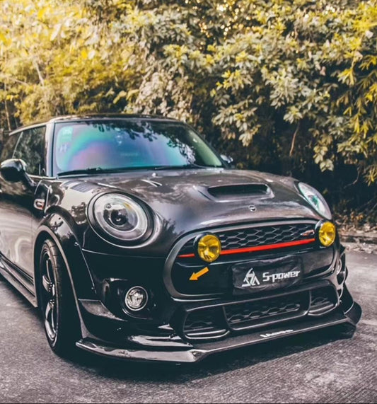 MINI Cooper JCW (John Cooper Works) Base S F56 LCI 2022-ON with Aftermarket Parts - Front Lip Carbon Fiber / FRP from SPECTER PLUS