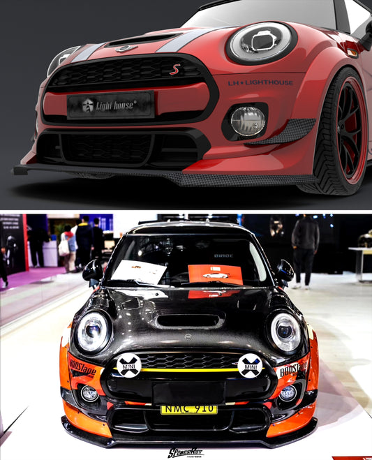 MINI Cooper JCW (John Cooper Works) Base S F56 LCI 2022-ON with Aftermarket Parts - Front Lip Carbon Fiber / FRP from SPECTER PLUS