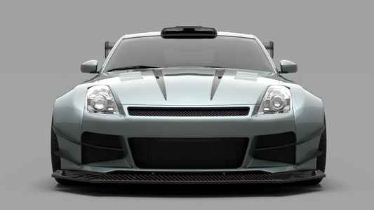 Nissan 350Z Nismo Performance Anniversary Grand Touring Base Fairlady Z Z33 2003 2004 2005 2006 2007 2008 2009 with Aftermarket Parts - Front Bumper & Front Lip Carbon Fiber / FRP from SPECTER PLUS