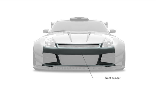 Nissan 350Z Nismo Performance Anniversary Grand Touring Base Fairlady Z Z33 2003 2004 2005 2006 2007 2008 2009 with Aftermarket Parts - Front Bumper & Front Lip Carbon Fiber / FRP from SPECTER PLUS
