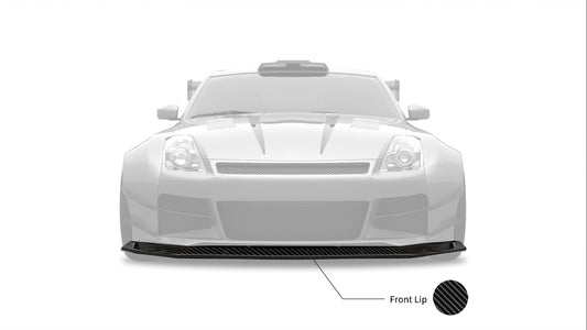Nissan 350Z Nismo Performance Anniversary Grand Touring Base Fairlady Z Z33 2003 2004 2005 2006 2007 2008 2009 with Aftermarket Parts - Front Bumper & Front Lip Carbon Fiber / FRP from SPECTER PLUS