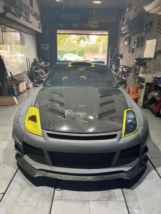 Nissan 350Z Nismo Performance Anniversary Grand Touring Base Fairlady Z Z33 2003 2004 2005 2006 2007 2008 2009 with Aftermarket Parts - Front Bumper & Front Lip Carbon Fiber / FRP from SPECTER PLUS