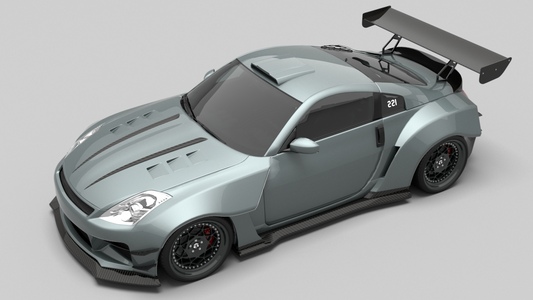 Nissan 350Z Nismo Performance Anniversary Grand Touring Base Fairlady Z Z33 2003 2004 2005 2006 2007 2008 2009 with Aftermarket Parts - Widebody Front Fenders Carbon Fiber / FRP from SPECTER PLUS