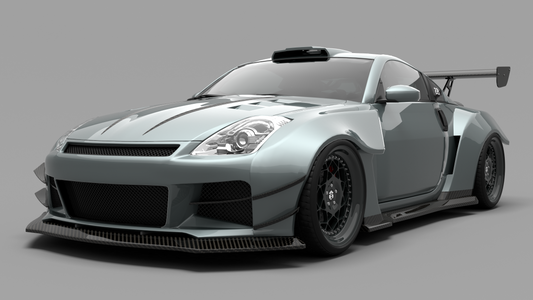 Nissan 350Z Nismo Performance Anniversary Grand Touring Base Fairlady Z Z33 2003 2004 2005 2006 2007 2008 2009 with Aftermarket Parts - Widebody Front Fenders Carbon Fiber / FRP from SPECTER PLUS