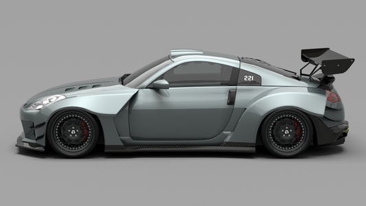 Nissan 350Z Nismo Performance Anniversary Grand Touring Base Fairlady Z Z33 2003 2004 2005 2006 2007 2008 2009 with Aftermarket Parts - Widebody Front Fenders Carbon Fiber / FRP from SPECTER PLUS