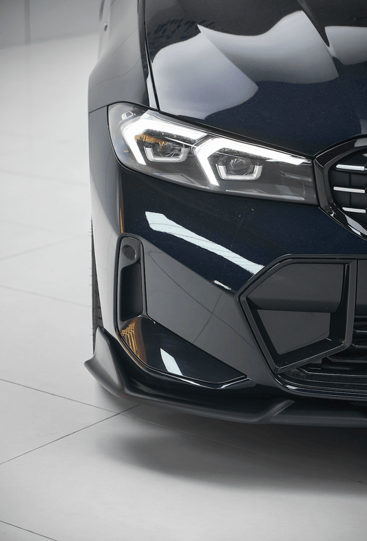 BMW 3 Series 330i (With M-Package Bumper, does not fit base model) M340i LCI G20 G21 2023 2024 with Aftermarket Parts - Plustic Style Front Lip ABS from ArmorExtend