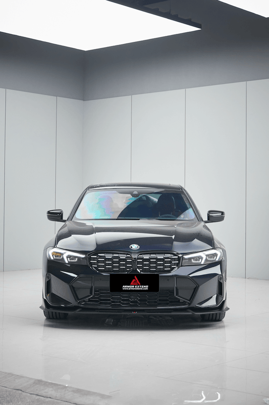 BMW 3 Series 330i (With M-Package Bumper, does not fit base model) M340i LCI G20 G21 2023 2024 with Aftermarket Parts - Plustic Style Front Lip ABS from ArmorExtend