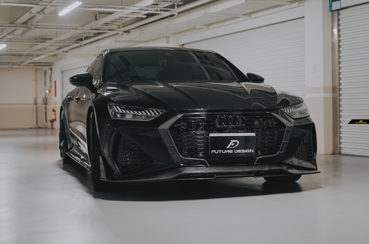 Future Design Blaze Carbon Fiber FRONT GRILL SIDE OVERLAY for Audi RS6 RS7 C8 2020-2026