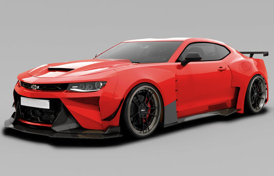 Chevrolet Camaro 6th Gen ZL1 Z/28 2SS 1SS 3LT 2LT 1LT 2LS 1LS 2015 2016 2017 2018 2019 2020 2021 2022 2023 2024 with Aftermarket Parts - Side Skirts Carbon Fiber/FRP from SPECTER PLUS