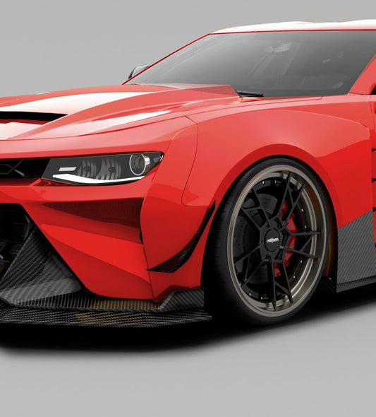 Chevrolet Camaro 6th Gen ZL1 Z/28 2SS 1SS 3LT 2LT 1LT 2LS 1LS 2015 2016 2017 2018 2019 2020 2021 2022 2023 2024 with Aftermarket Parts - Front Canards Carbon Fiber/FRP from SPECTER PLUS