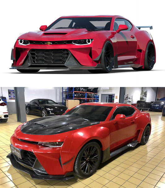 Chevrolet Camaro 6th Gen ZL1 Z/28 2SS 1SS 3LT 2LT 1LT 2LS 1LS 2015 2016 2017 2018 2019 2020 2021 2022 2023 2024 with Aftermarket Parts - Side Skirts Carbon Fiber/FRP from SPECTER PLUS