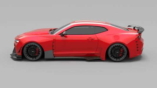 Chevrolet Camaro 6th Gen ZL1 Z/28 2SS 1SS 3LT 2LT 1LT 2LS 1LS 2015 2016 2017 2018 2019 2020 2021 2022 2023 2024 with Aftermarket Parts - Side Skirts Carbon Fiber/FRP from SPECTER PLUS