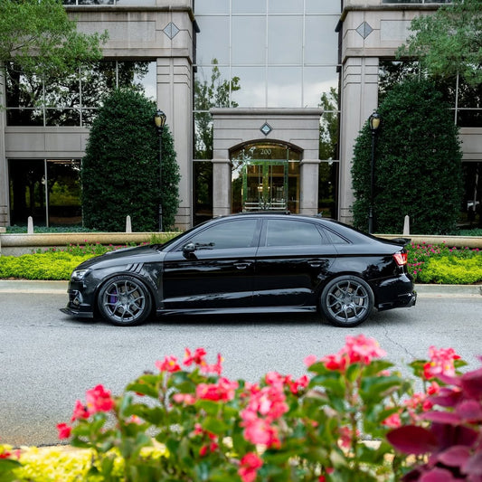 Audi RS3 8V.5 2018 2019 2020 with Aftermarket Parts - Front Fenders Pre-preg Carbon Fiber from TAKD Carbon
