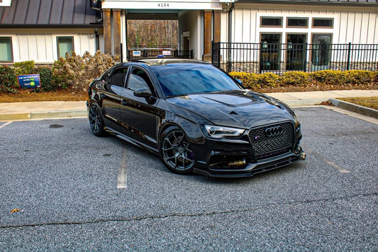 Audi RS3 8V.5 2018 2019 2020 with Aftermarket Parts - Front Fenders Pre-preg Carbon Fiber from TAKD Carbon