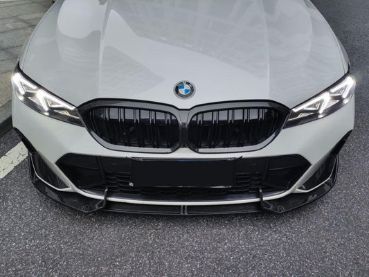 BMW 3 Series 330i (with M-package bumper,Does not fit base model) M340i G20 G21 LCI 2023-ON with Aftermarket Parts - V2 Style Front Lip Pre-preg Carbon Fiber from TAKD Carbon