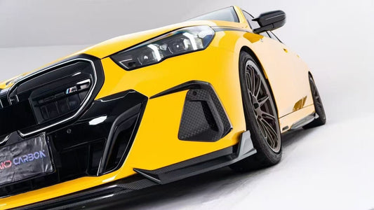 BMW 5 Series 530 540 (with M-package bumper, does not fit base model) & i5 e/x Drive40 (with M-package bumper, does not fit base model) M60 G60 G61 2024-ON with Aftermarket Parts - V1 Style Front Lip Pre-preg Carbon Fiber from TAKD Carbon
