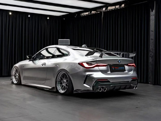 BMW 4 Series 430i M440i G22 G23 2020-ON & 4 Series Gran Coupe M440i 430i (with M-package bumper,Does not fit base model) G26 2022-ON & I4 M50 / e Drive 40 (with M-package bumper,Does not fit base model) G26 2022-ON with Aftermarket Parts - Side Skirts Pre-preg Carbon Fiber from TAKD Carbon