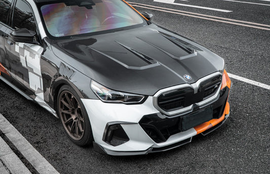 BMW 5 Series 530 540 & i5 e/x Drive40 M60 G60 G61 2024-ON with Aftermarket Parts - Hood Pre-preg Carbon Fiber from TAKD Carbon