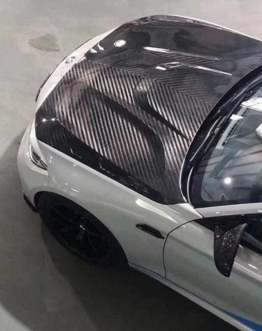 BMW M2 / M2C F87 2016 2017 2018 2019 2020 2021 with Aftermarket Parts - Hood Bonnet Double-sided Pre-preg Carbon Fiber from TAKD Carbon