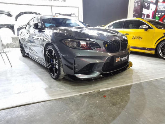 BMW M2 / M2C F87 2016 2017 2018 2019 2020 2021 with Aftermarket Parts - Front Lip Pre-preg Carbon Fiber from TAKD Carbon