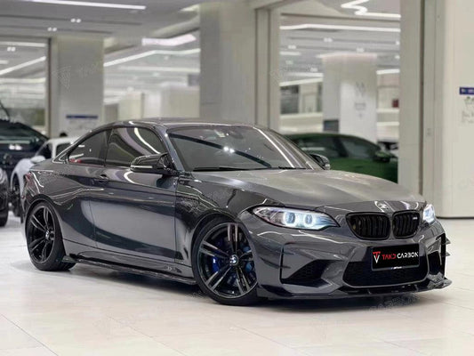 BMW M2 / M2C F87 2016 2017 2018 2019 2020 2021 with Aftermarket Parts - Front Lip Pre-preg Carbon Fiber from TAKD Carbon
