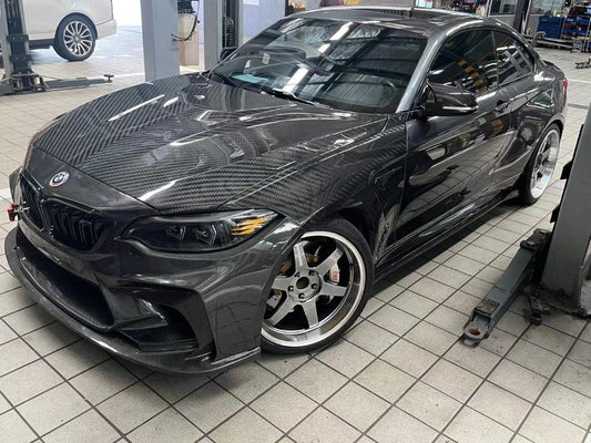 BMW M2 / M2C F87 2016 2017 2018 2019 2020 2021 with Aftermarket Parts - Front Fenders Pre-preg Carbon Fiber from TAKD Carbon